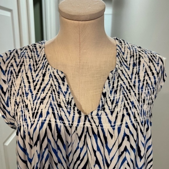 ELLA MOSS Summer Sleeveless Zig Zag Rayon Top - Picture 2 of 11